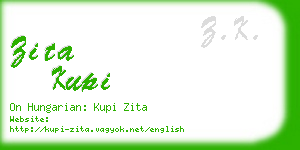 zita kupi business card